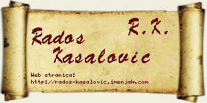 Radoš Kasalović vizit kartica